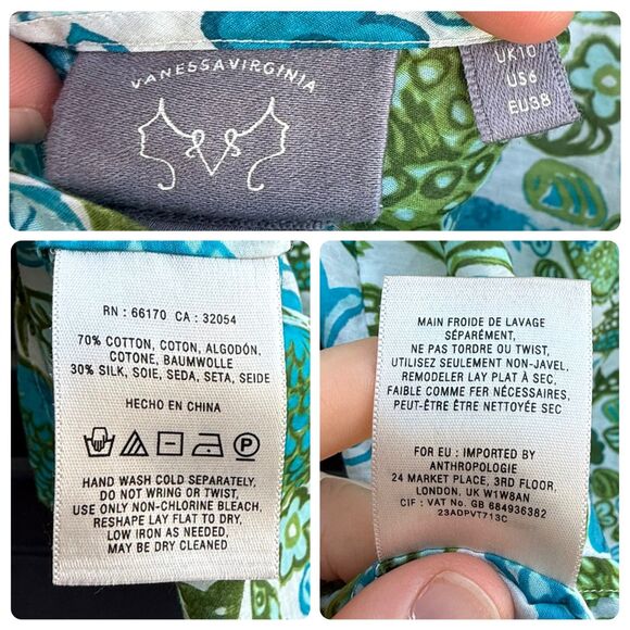 Anthropologie Vanessa Virginia Puget Sound Silk Blend Fish Print Top | Size 6 - Picture 5 of 5